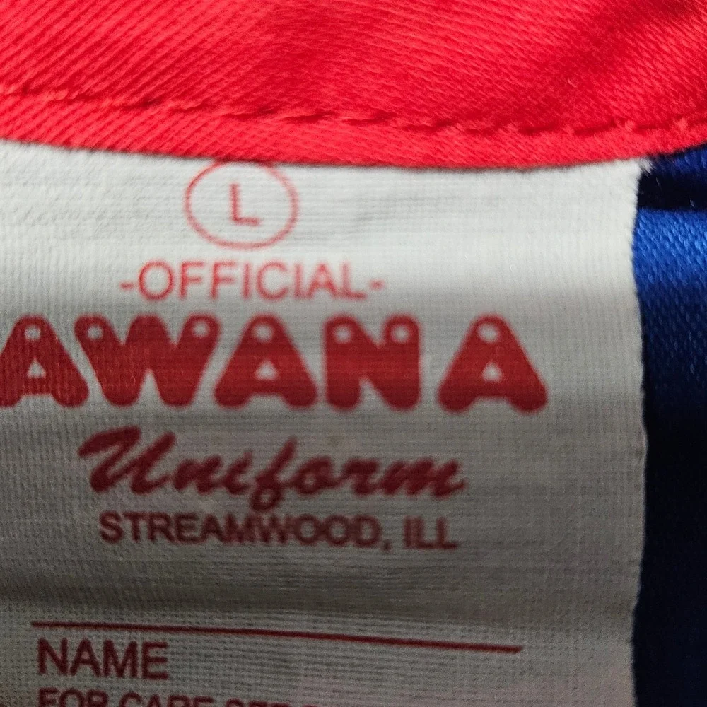 2 Vintage AWANA Uniform Vests Lot Cubbies Sparks‎ Patches Youth Red Blue